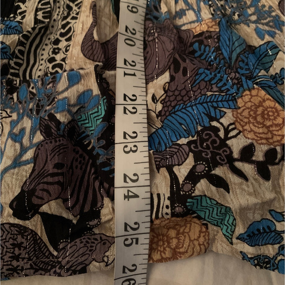 NWT Anthro Raga Top Sz Small Safari Sunrise Ruffle Oversize Tiered Jungle Animal - Picture 8 of 8